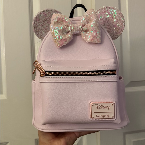 Loungefly Pink iridescent Mini Backpack